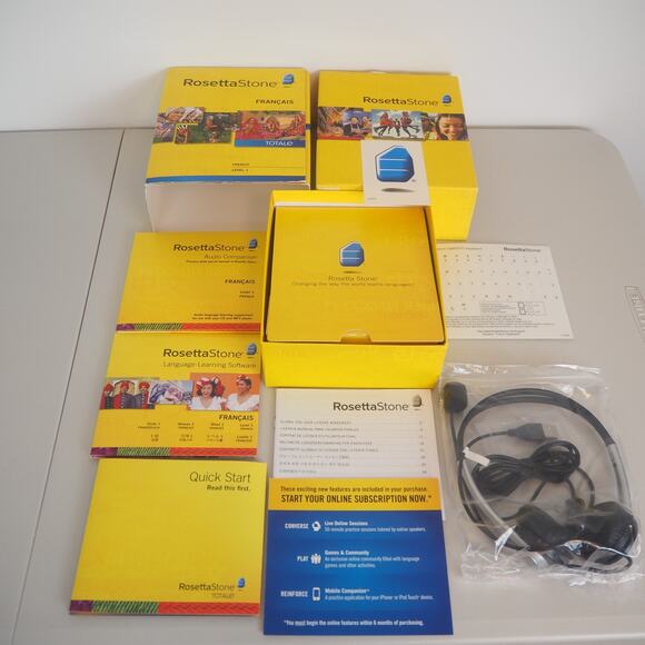 Rosetta Stone French Francais Level 1 Version 4 Learn Language With Headphones - Picture 2 of 16